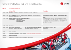 Trend Micro Partner Talk und Tech Day 2016