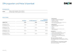 Öffnungszeiten und Preise Schyrenbad