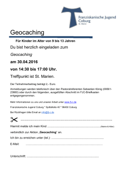 Geocaching - Franziskanische Jugend Coburg