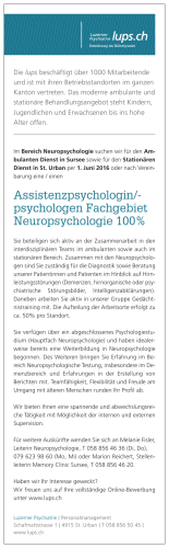 psychologen Fachgebiet Neuropsychologie 100%