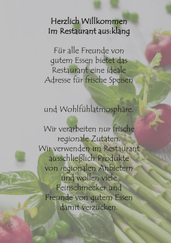 Herzlich Willkommen Im Restaurant aus:klang F&uuml;r alle Freunde von
