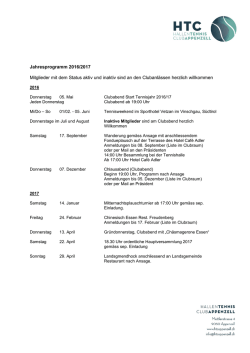 Jahresprogramm 2016/2017 Mitglieder mit dem Status aktiv und