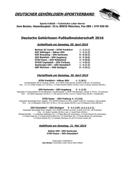 DM Viertelfinale 2016 &ndash; Ergebnisse - DGS