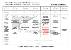Wochen-Menu-Plan - Conditorei Fischer