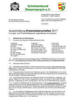 KM 2017 Ausschreibung - Schützenbund Wesermarsch