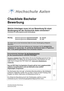 Checkliste zur Bewerbung bei