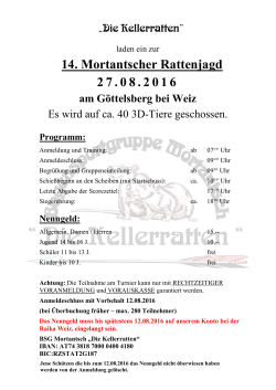 Ausschreibung zur 14. Mortantscher Rattenjagd