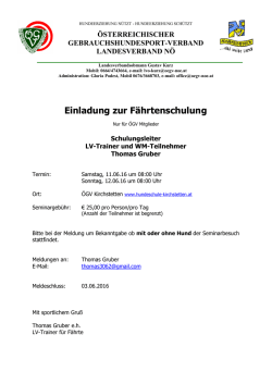 Ausschreibung - ÖGV Fährte