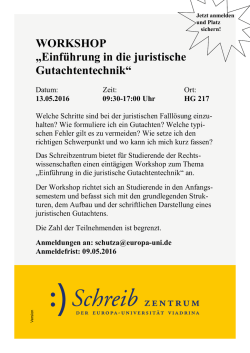 Einf&uuml;hrung in die juristische Gutachtentechnik