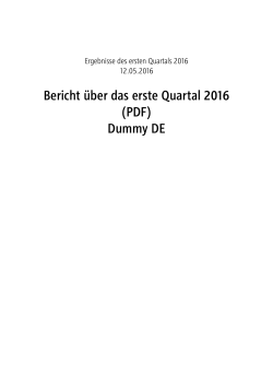 Bericht über das erste Quartal 2016  Dummy DE