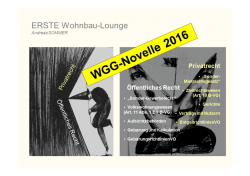 Sommer WGG Novelle 2016 Erste Wohnbaulounge 03.05.16