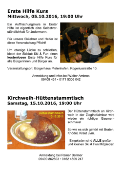 Erste Hilfe Kurs Kirchweih-Hüttenstammtisch