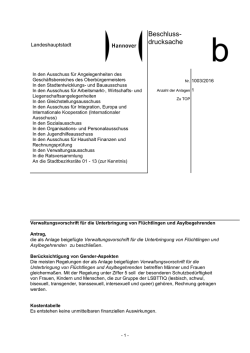Drucksache Standards Fl&uuml;chtlingsunterbringung