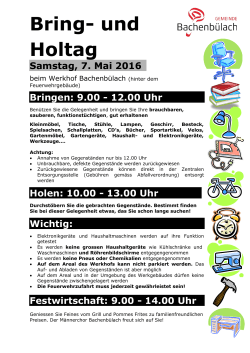 Bring- und Holtag 2016