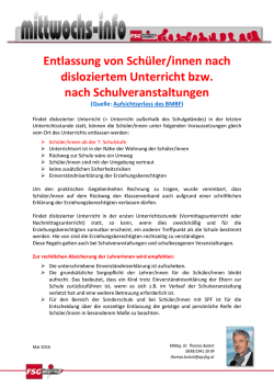 Entlassung von Schüler/innen nach disloziertem