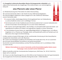 eine Pfarrerin oder einen Pfarrer