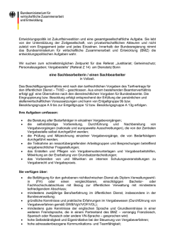 eine Sachbearbeiterin / einen Sachbearbeiter