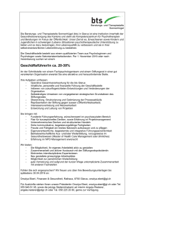 Stelleninserat PDF - Beratungs- und Therapiestelle Sonnenhügel