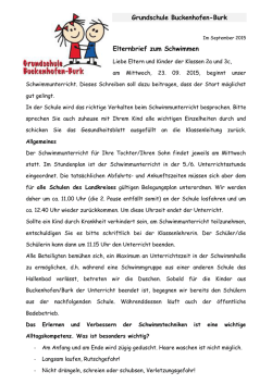 Elternbrief Schwimmen - Grundschule Buckenhofen/Burk