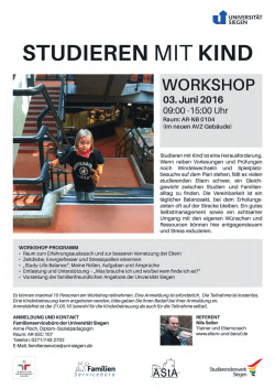 Workshop: „Studieren mit Kind“