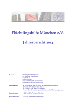 Jahresbericht 2014 - Fl&uuml;chtlingshilfe M&uuml;nchen