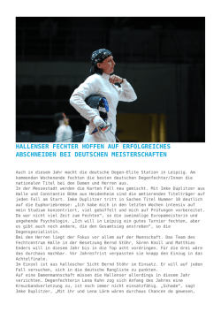 Hallenser Fechter hoffen auf erfolgreiches