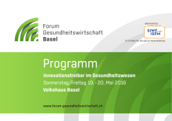 Programm - Forum Gesundheitswirtschaft Basel