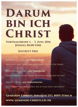 Vortragsreihe 1. - Gemeinden Christi in der Schweiz