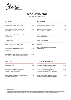 wochenmenü - Restaurant Libelle