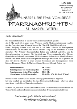 Pfarrnachrichten 01.05.2016