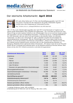 Der steirische Arbeitsmarkt: April 2016