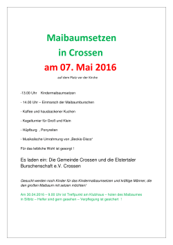 Maibaumsetzen in Crossen am 07. Mai 2016