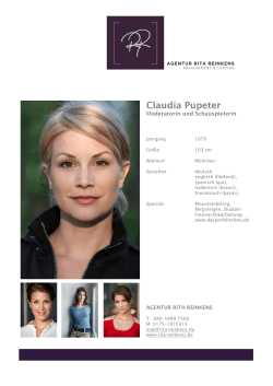 Claudia Pupeter - Agentur Rita Reinkens
