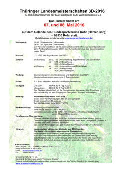 Thüringer Land 07. inger Landesmeisterschaften 3D 07. und 08. Mai
