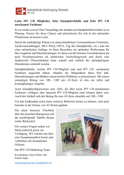 Inseratdaten - Das Islandpferd in der Schweiz, Ausgabe 2016
