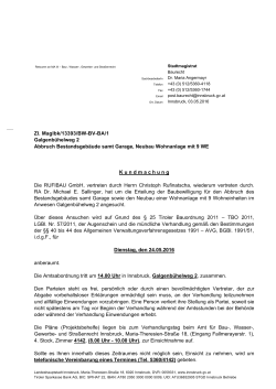 Baubewilligung, Galgenbühelweg 2, RUFIBAU GmbH, Gz. MagIbk