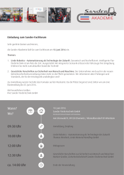 Einladung und Anmeldeformular zum Sander