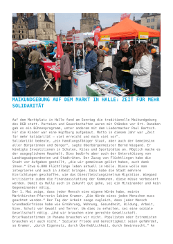 Maikundgebung auf dem Markt in Halle: Zeit für mehr