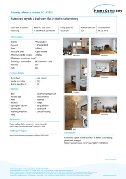 Furnished stylish 1 bedroom flat in Berlin