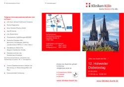 Programm Diabetestag - Kliniken der Stadt K&ouml;ln