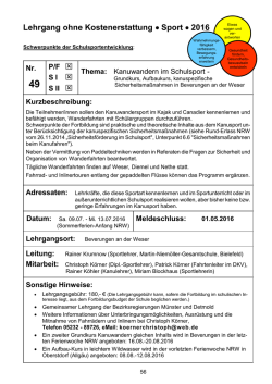 Grundkurs, Aufbaukurs, kanuspezifische