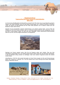 Oliver Braun &middot; Windhoek / Namibia &middot; PO Box 9671 - Kingfisher Fly