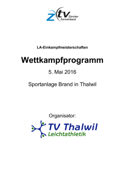 Wettkampfprogramm - TV-Thalwil Leichtathletik