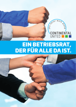 EIN BETRIEBSRAT, DER F&Uuml;R ALLE DA IST.