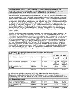 Telefónica Germany GmbH & Co. OHG: Preisliste für