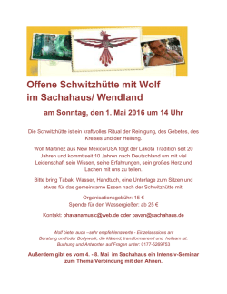 Offene Schwitzh&uuml;tte mit Wolf im Sachahaus/ Wendland am Sonntag