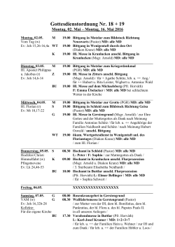 Neuste Gottesdienstordnung - Pfarrei Heiligste Dreifaltigkeit