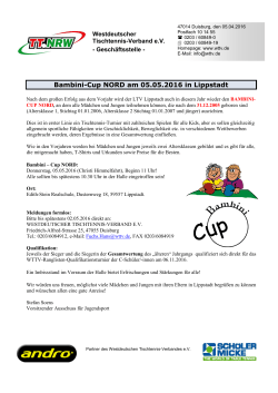 Ausschreibung Bambini-Cup NORD 2016