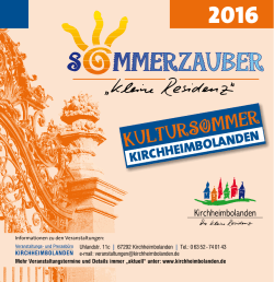 geht´s zum Kultursommer 2016 - Stadthalle Kirchheimbolanden