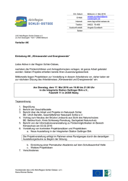 Einladung 17.05.2016 - Aktiv Region Schlei Ostsee